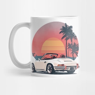 Vintage Summer Porsche Beach Sunset sports car Mug